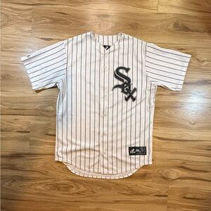Majestic Chicago White Sox Pinstripe Jersey - White & Black